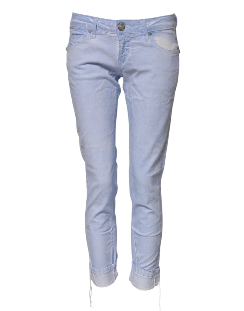 Acht Light Blue Slim Fit Low Waist Denim Jeans
