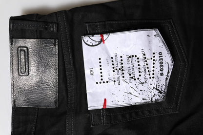 Jeans en jean taille basse, coupe slim, en coton noir Acht