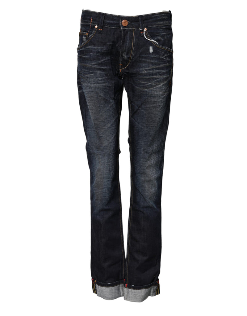 Acht Jeans Femme Flared en Denim Coton Lavé Bleu