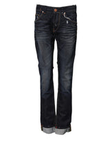 Acht Jeans Femme Flared en Denim Coton Lavé Bleu