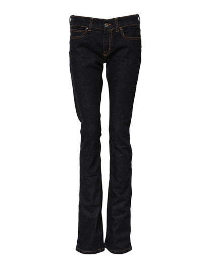 Jeans skinny en coton bleu foncé taille mi-hauteur GF Ferre