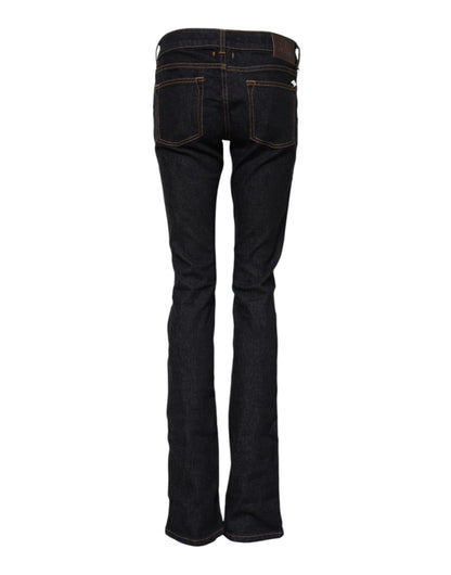 Jeans skinny en coton bleu foncé taille mi-hauteur GF Ferre