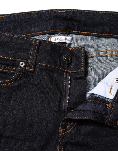 Jeans skinny en coton bleu foncé taille mi-hauteur GF Ferre