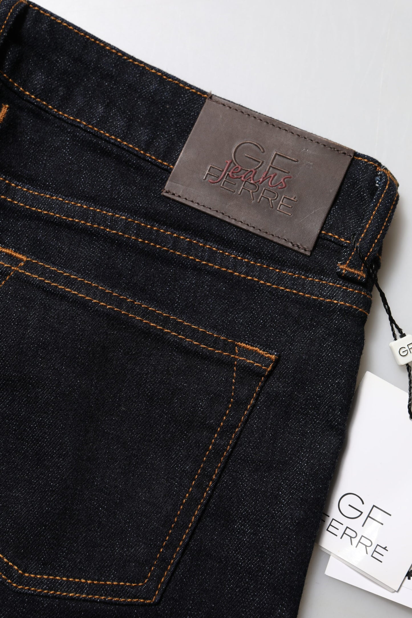 Jeans skinny en coton bleu foncé taille mi-hauteur GF Ferre