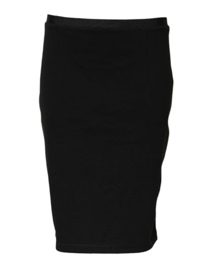 Jupe crayon noire en polyester de GF Ferre, longueur au genou.
