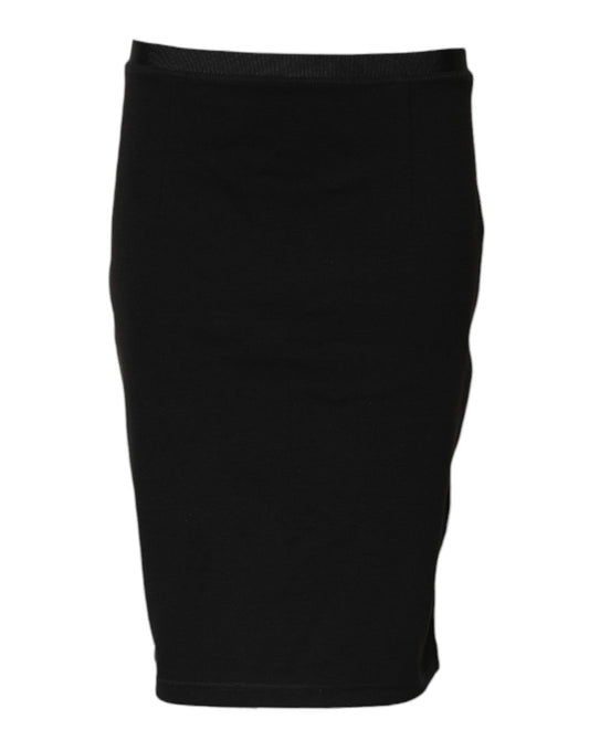 Jupe crayon noire en polyester de GF Ferre, longueur au genou.