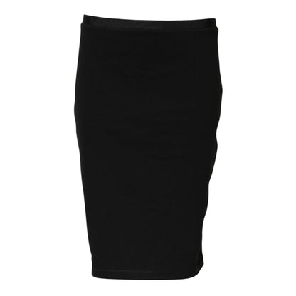 Jupe crayon noire en polyester de GF Ferre, longueur au genou.