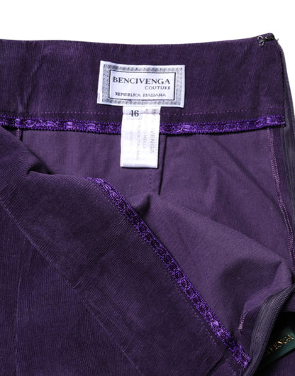 Pantalon évasé taille haute violet de BENCIVENGA