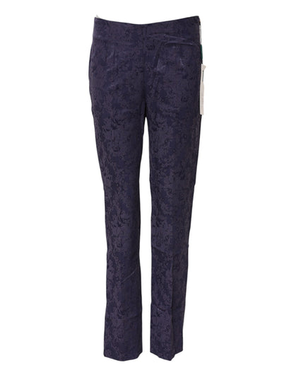 Pantalon taille haute en jacquard violet de BENCIVENGA
