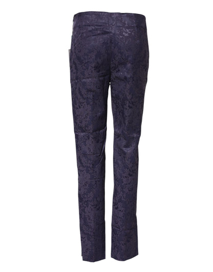 Pantalon taille haute en jacquard violet de BENCIVENGA