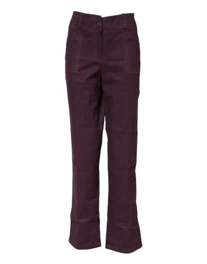 BENCIVENGA Pantalon violet taille haute et coupe évasée