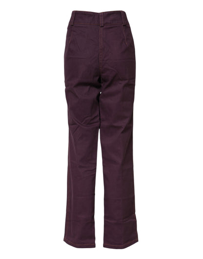 BENCIVENGA Pantalon violet taille haute et coupe évasée
