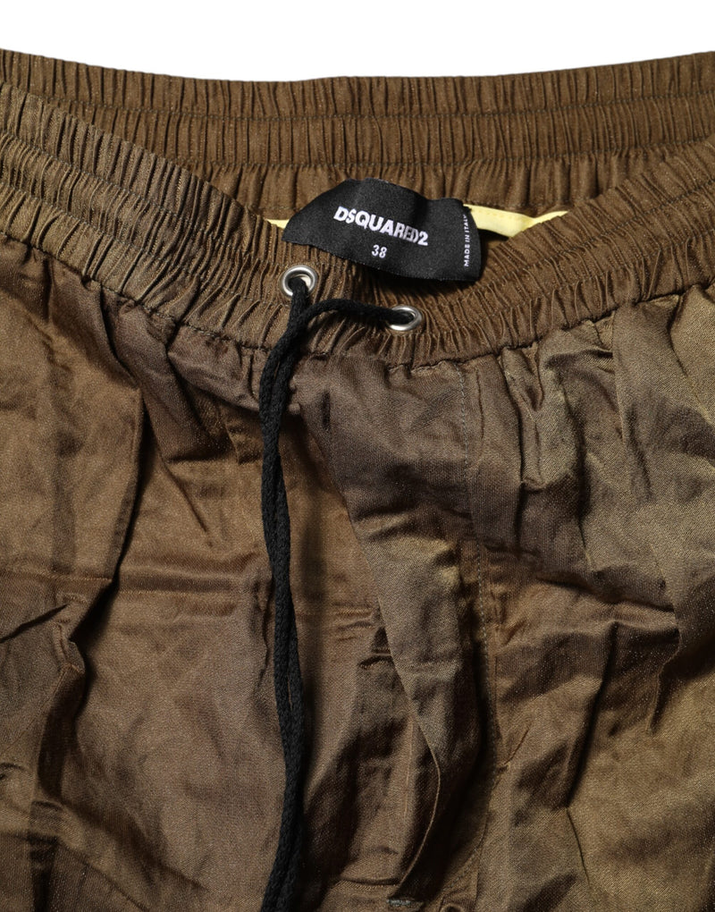 Dsquared² Brown Mid Waisted Women Sweatpants - Stylish Comfort