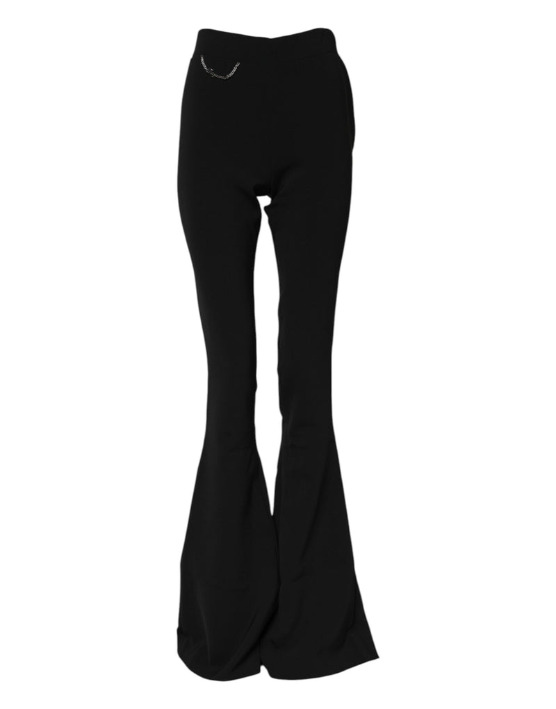 Pantalons Évasés Taille Haute Noirs Dsquared² en Polyester
