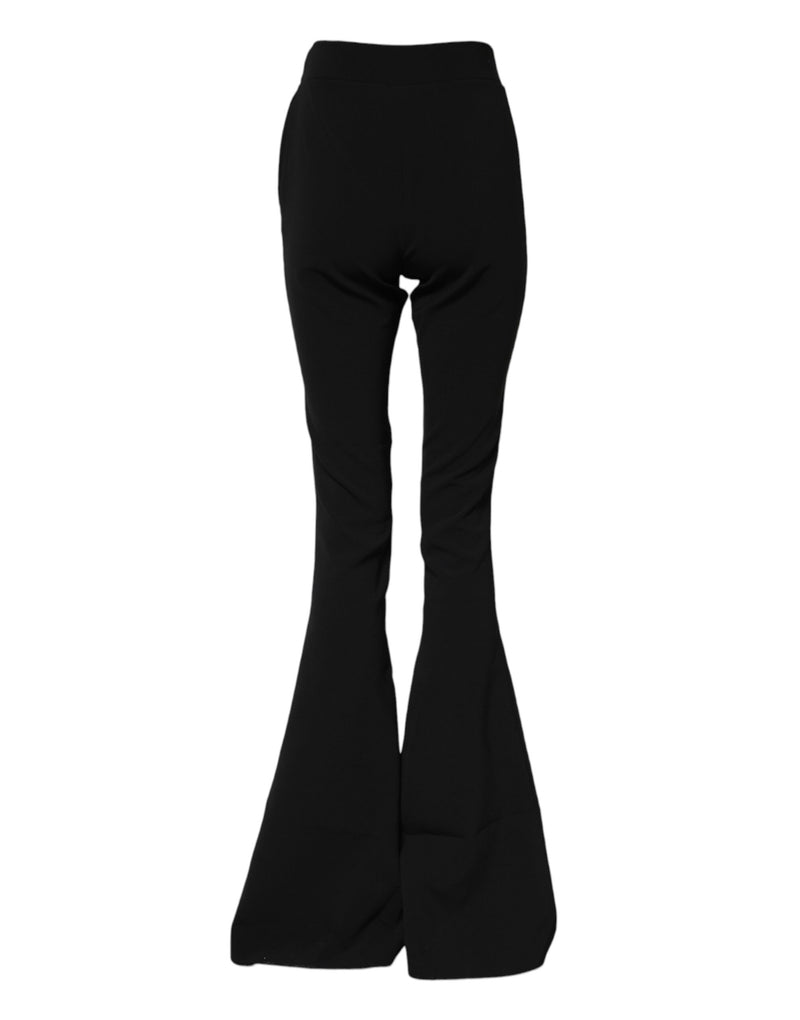 Pantalons Évasés Taille Haute Noirs Dsquared² en Polyester