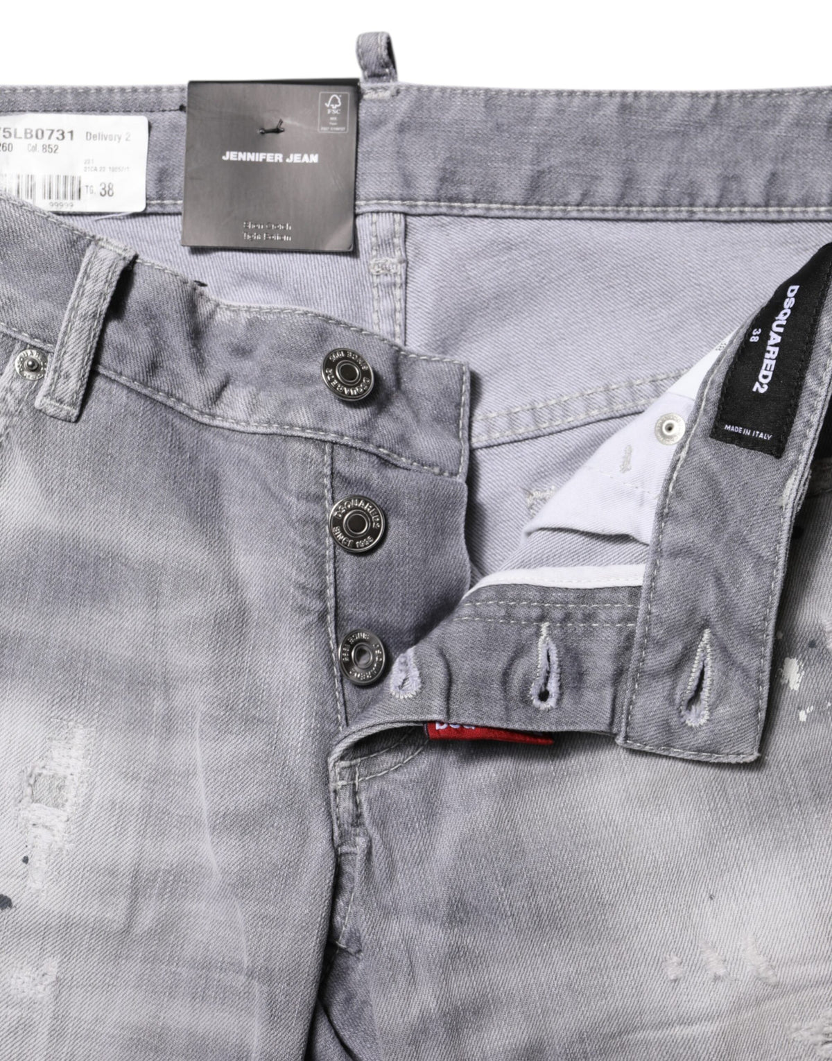 Dsquared² Jeans Denim Tapered Grises Mi-Taille