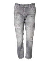 Dsquared² Jeans Grises Tapered Taille Mi-haute