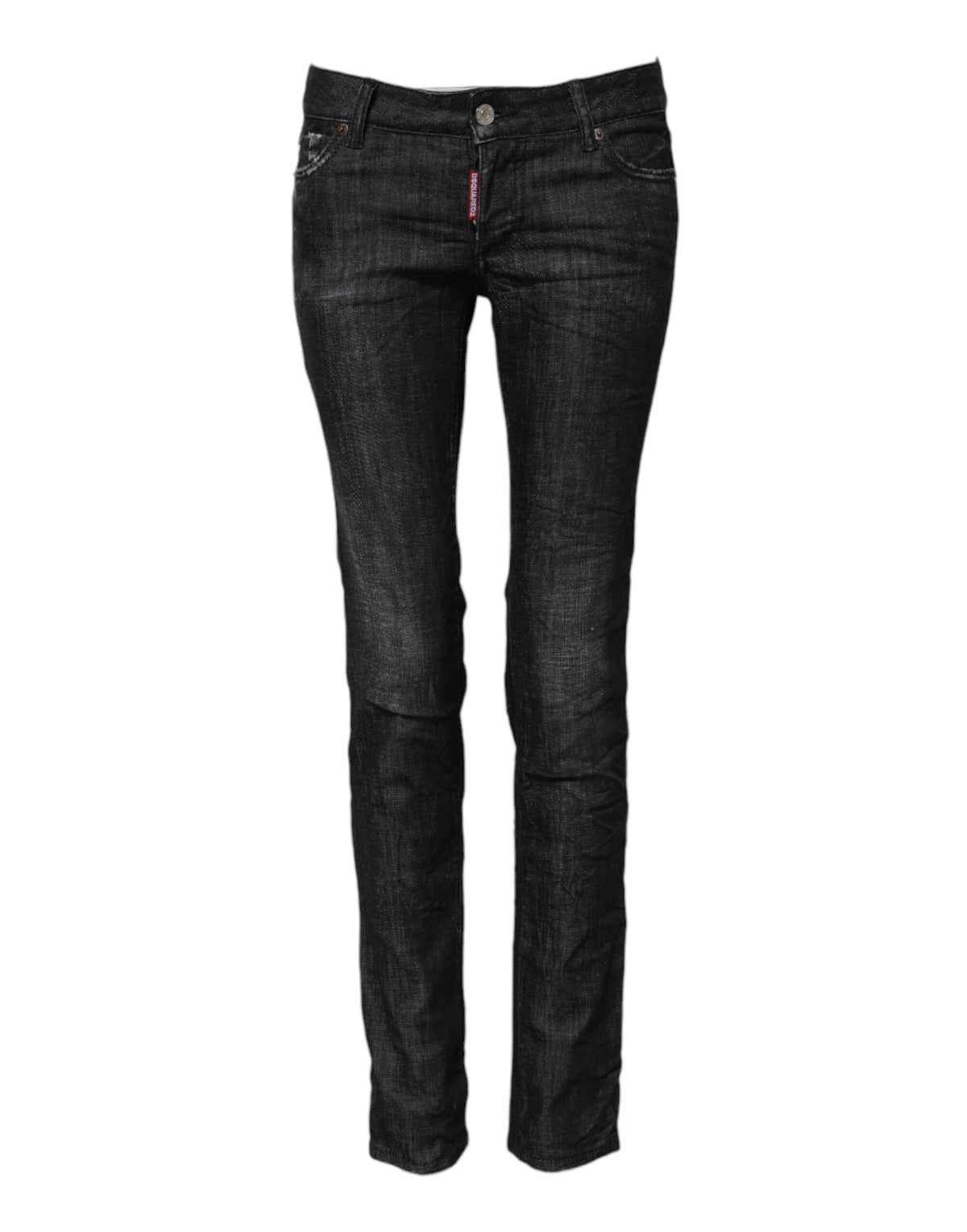 Dsquared² Jeans Skinny Noir en Coton à Taille Basse