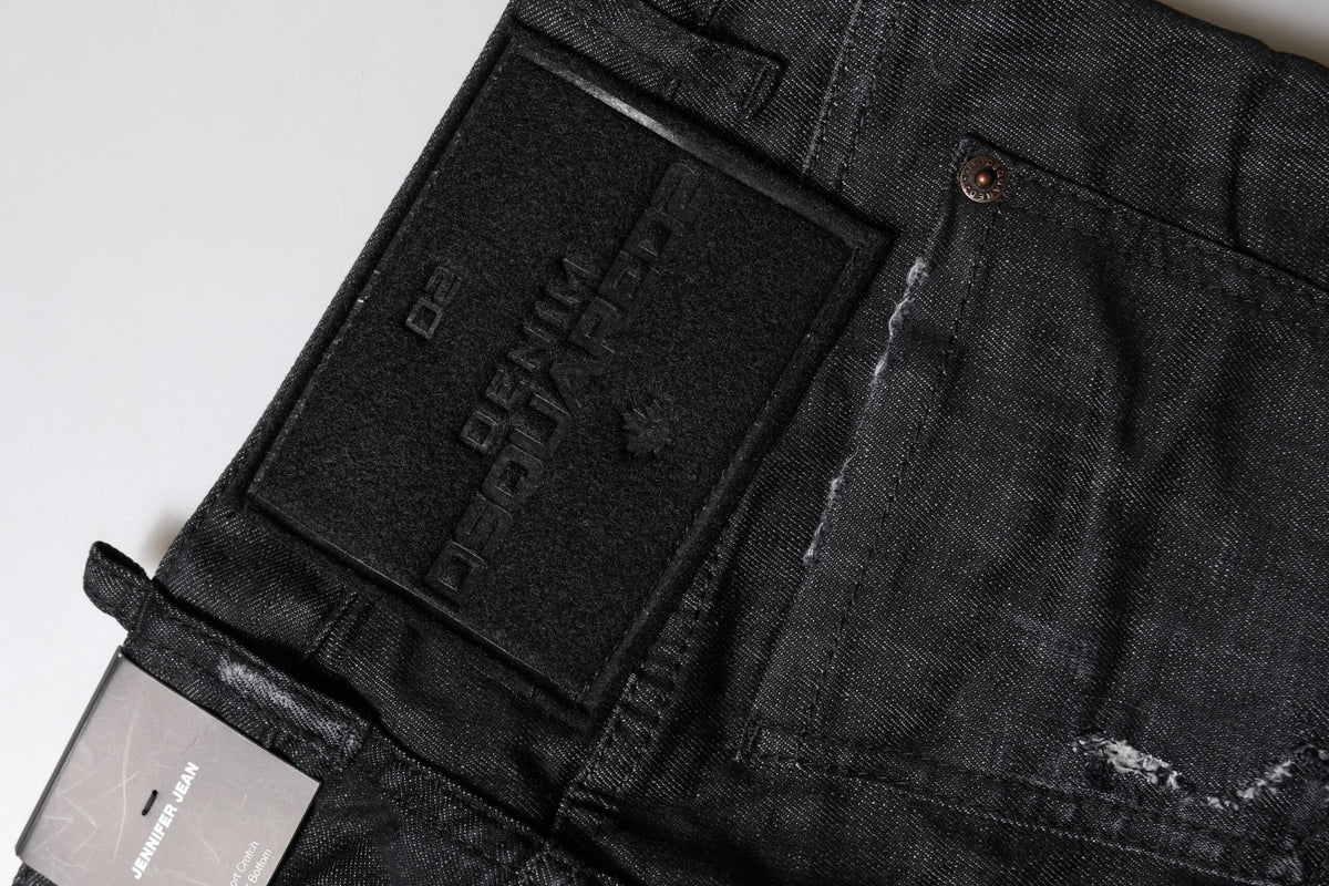Dsquared² Jeans Skinny Noir en Coton à Taille Basse