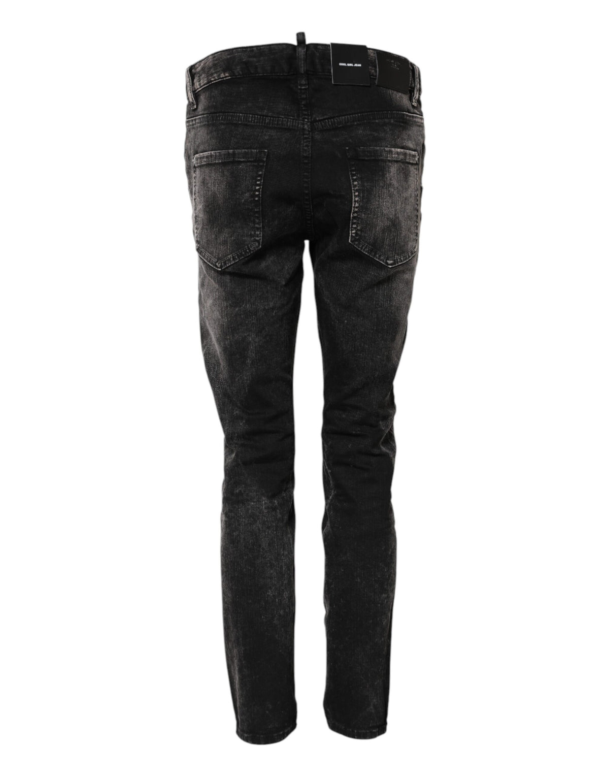 Dsquared² Jeans Denim Noir Lavé Taille Mi-Haute Tapered