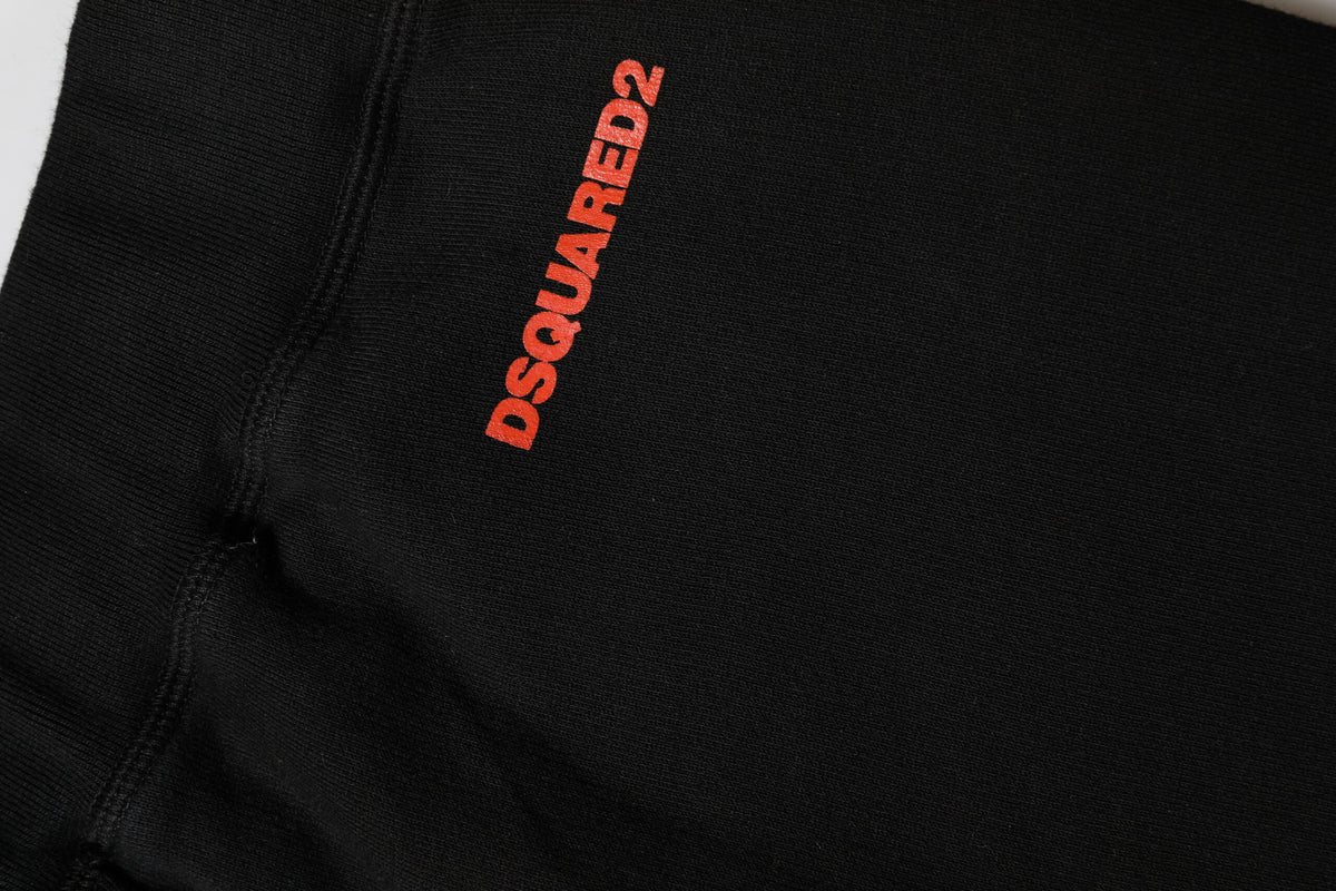 Pantalons Jogging Droits Dsquared² Noir Rouge en Coton