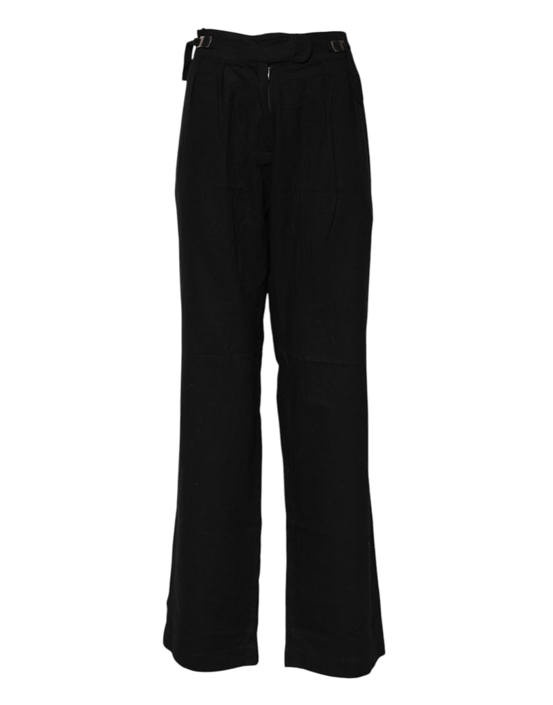 Pantalon droit taille haute noir Ermanno Scervino