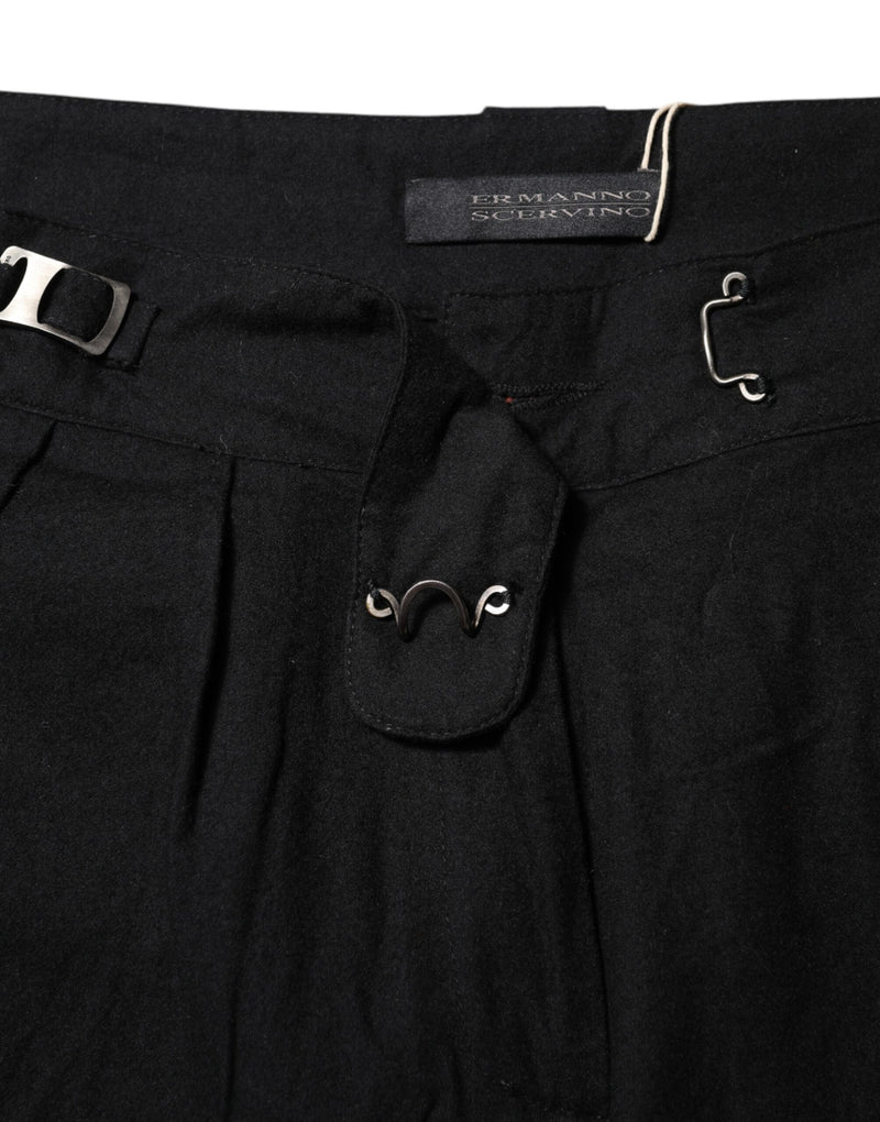 Pantalon droit taille haute noir Ermanno Scervino