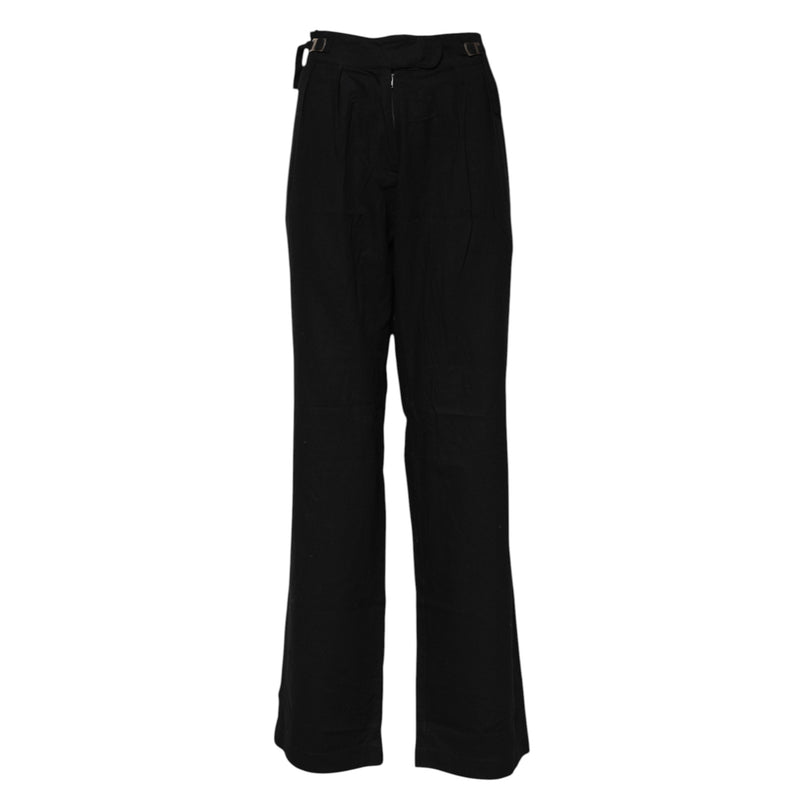 Pantalon droit taille haute noir Ermanno Scervino