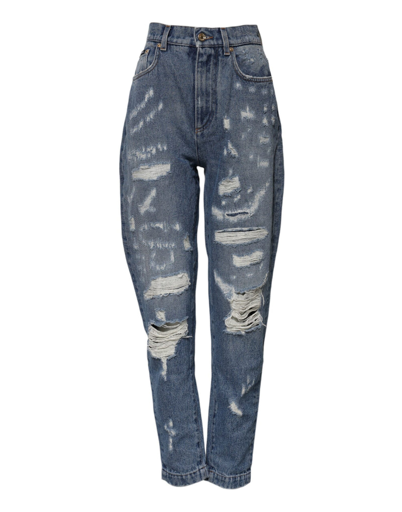 Dolce & Gabbana Jeans Femme Tissés Bleus Taille Haute