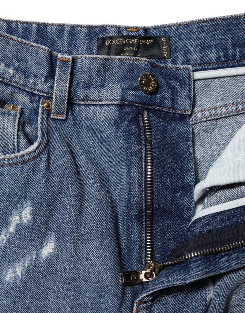 Dolce & Gabbana Jeans Femme Tissés Bleus Taille Haute
