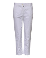 Dolce & Gabbana Jeans Femme Blanc en Coton Élastique Taille Mi-Haute