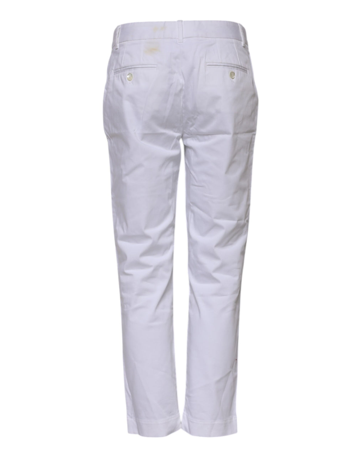 Dolce & Gabbana Jeans Femme Blanc en Coton Élastique Taille Mi-Haute
