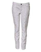 Dolce & Gabbana Jeans Femme Blanc en Coton Mi-Taille