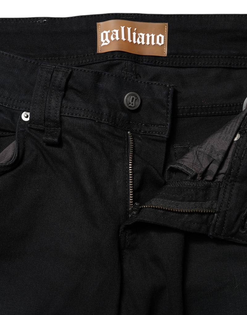Jean en Denim Tapered Noir John Galliano