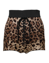 Dolce & Gabbana Brown Leopard High Waist Hot Pants