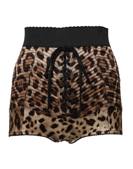 Dolce & Gabbana Brown Leopard High Waist Hot Pants