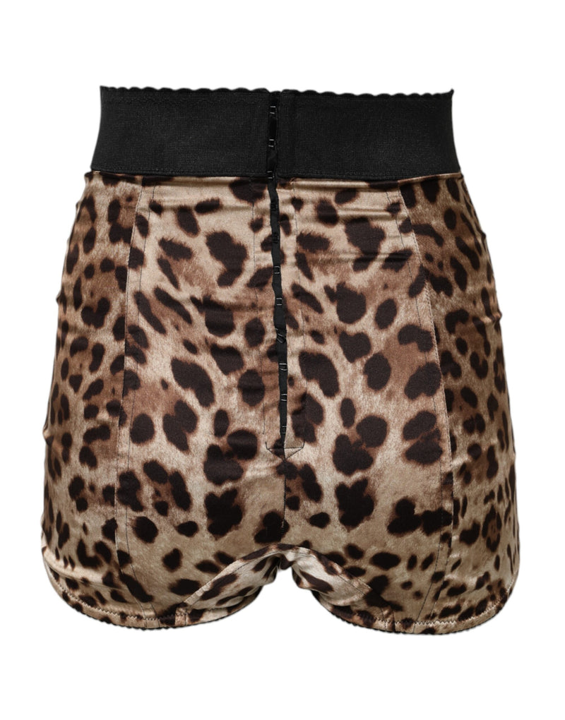 Dolce & Gabbana Brown Leopard High Waist Hot Pants