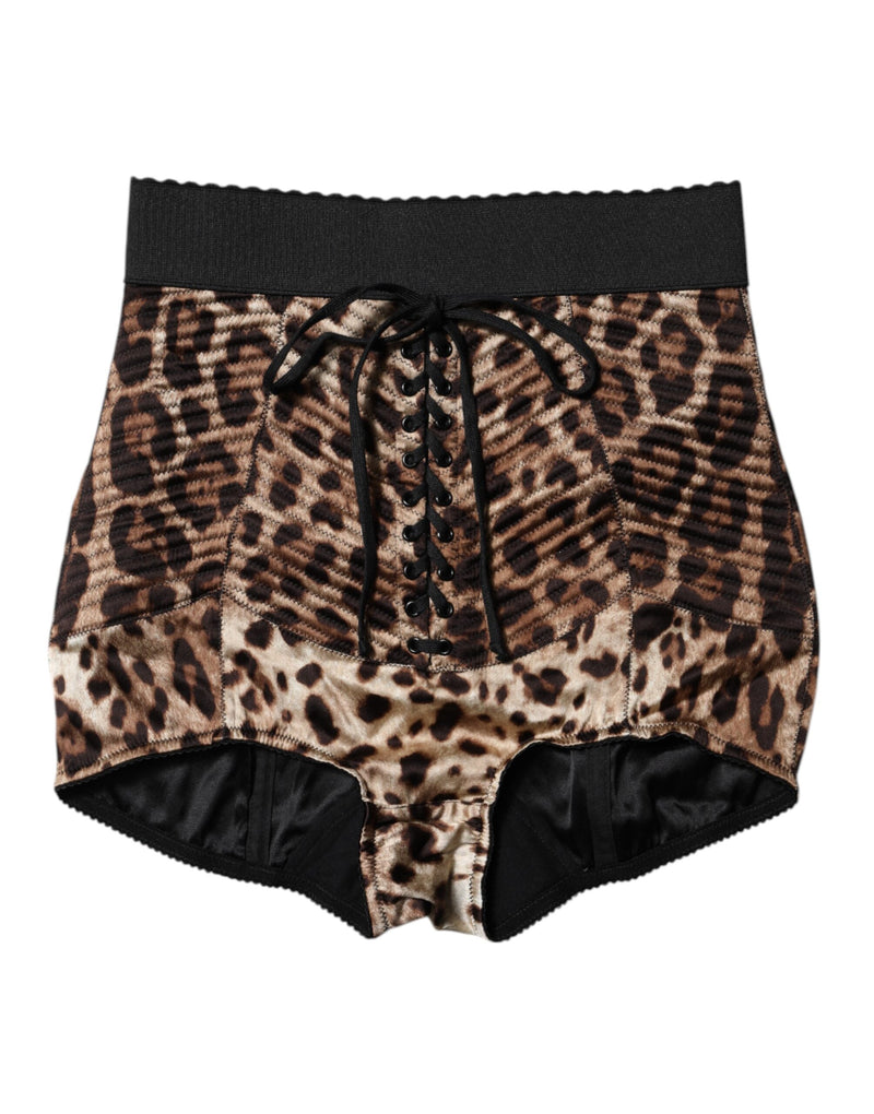 Dolce & Gabbana Brown Leopard High Waist Hot Pants