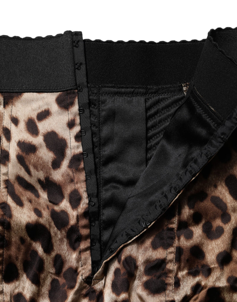 Dolce & Gabbana Brown Leopard High Waist Hot Pants