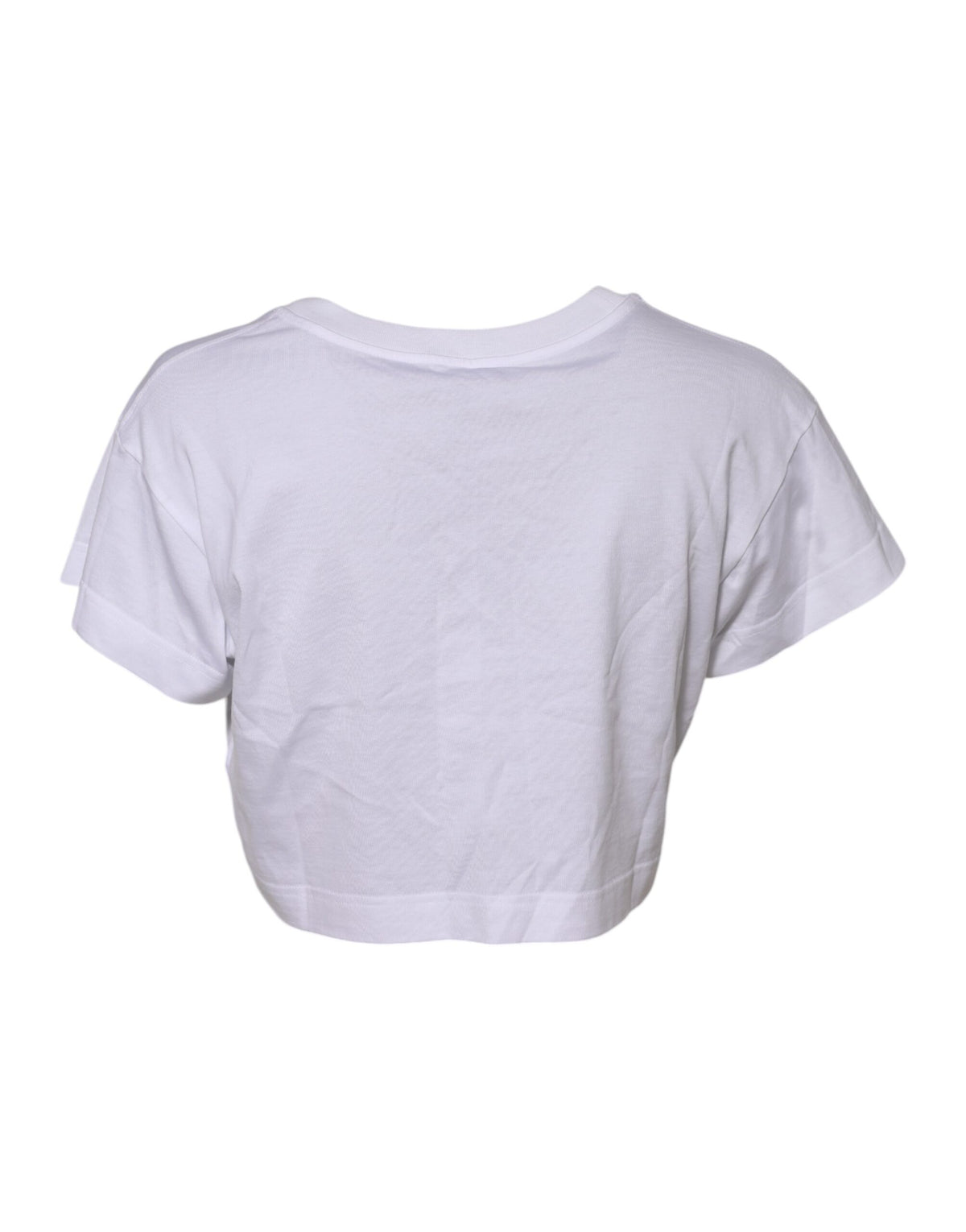 T-shirt cropped Dolce & Gabbana en dentelle florale blanche DG