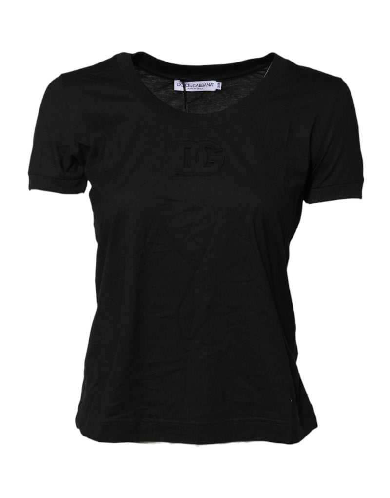 Dolce & Gabbana T-shirt Noir en Coton à Manches Courtes