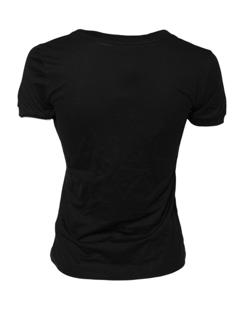 Dolce & Gabbana T-shirt Noir en Coton à Manches Courtes