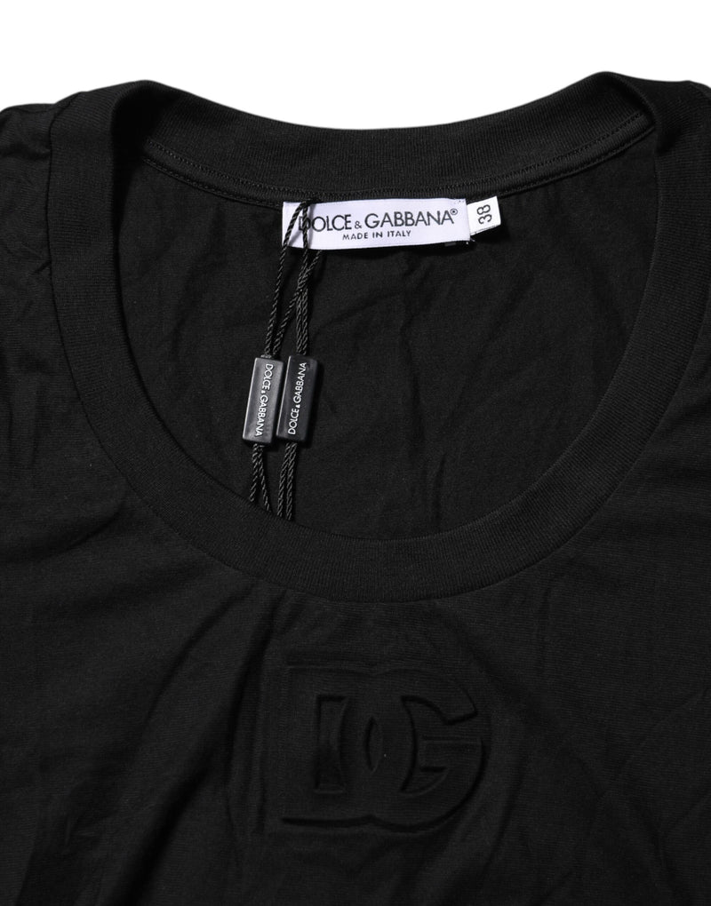 Dolce & Gabbana T-shirt Noir en Coton à Manches Courtes