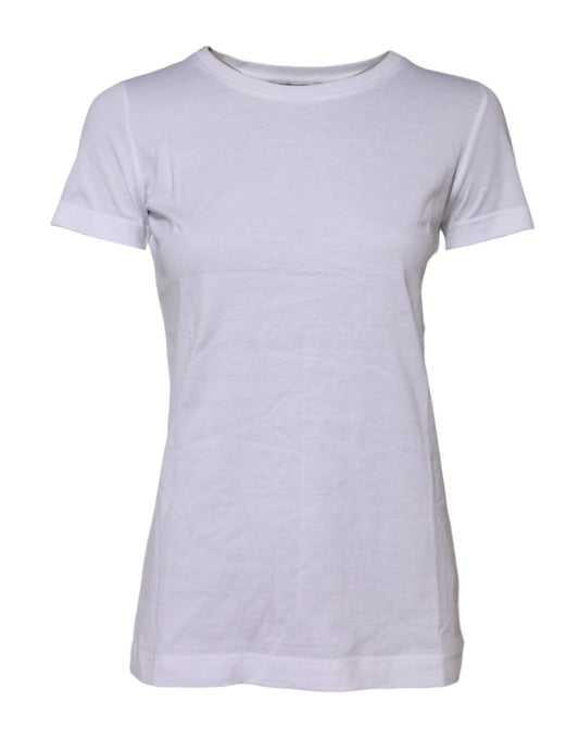 Dolce & Gabbana T-shirt en coton blanc à manches courtes