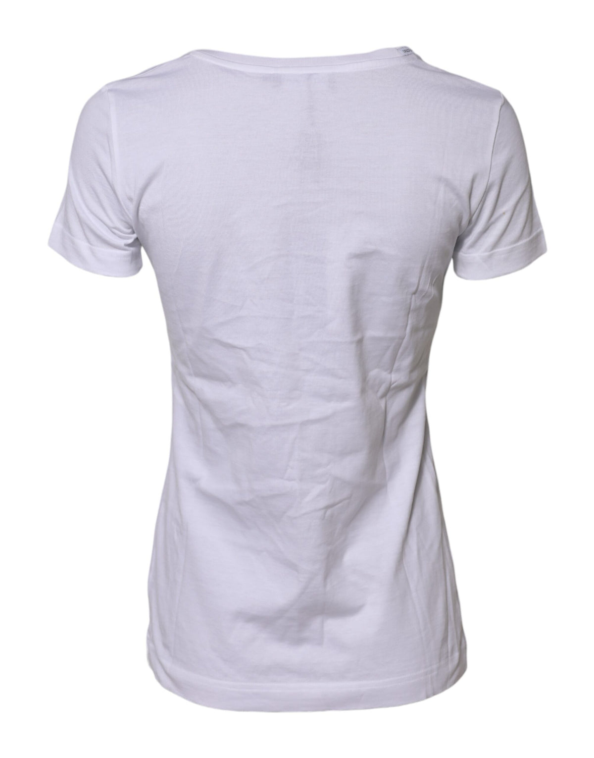 Dolce & Gabbana T-shirt Blanc en Coton à Manches Courtes