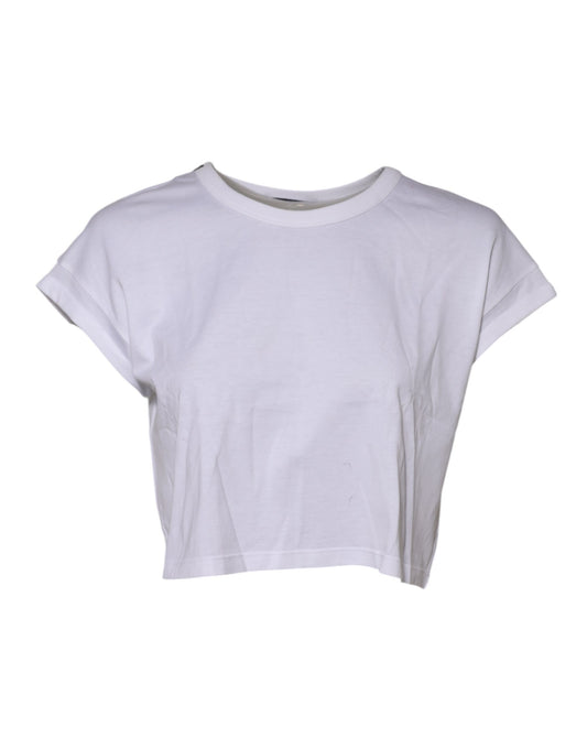 Dolce & Gabbana T-shirt Cropped en Coton Blanc pour Femme