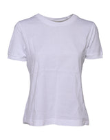 Dolce & Gabbana T-shirt Blanc en Coton à Col Rond et Manches Courtes