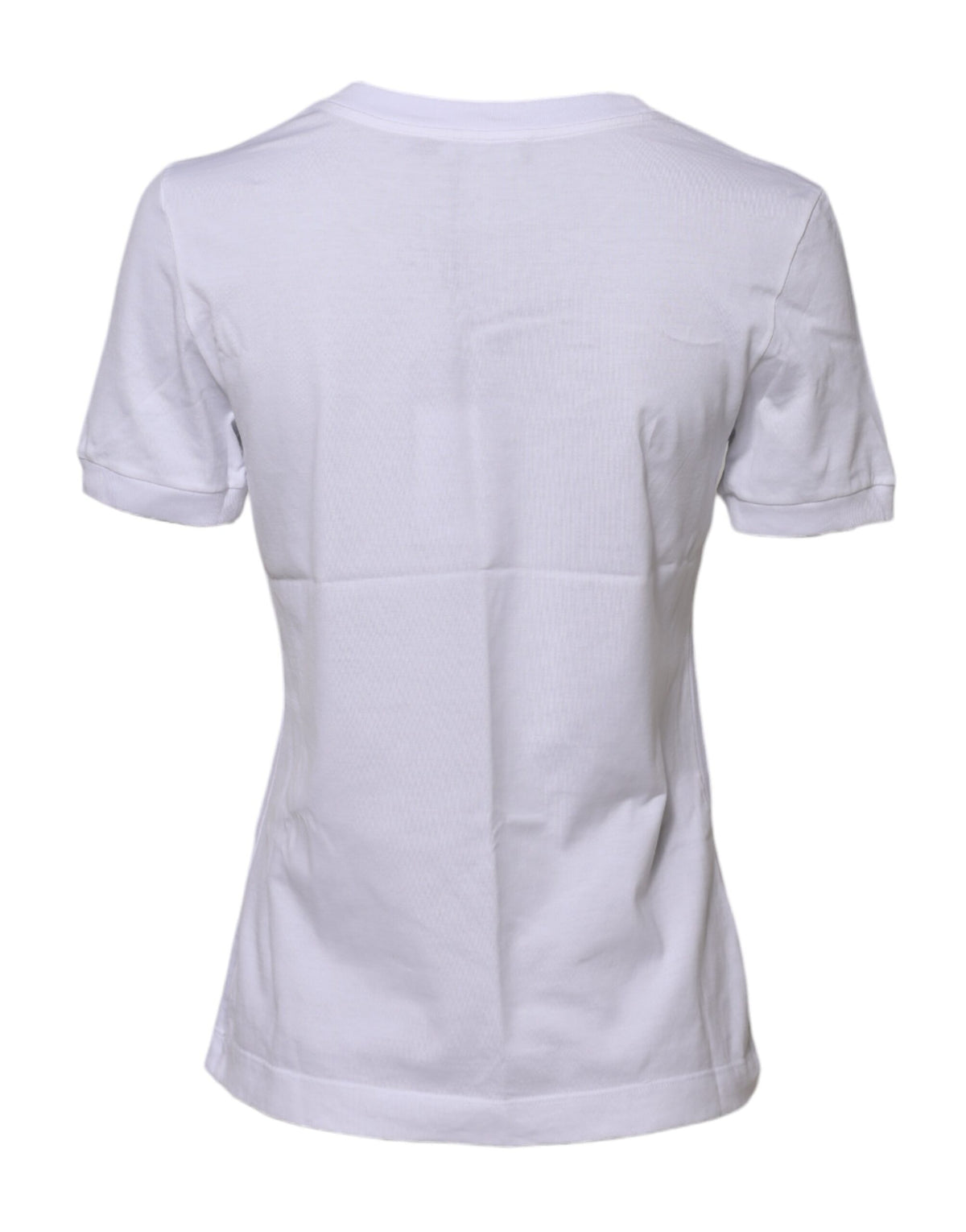 Dolce & Gabbana T-shirt Femme en Coton Blanc à Col Rond