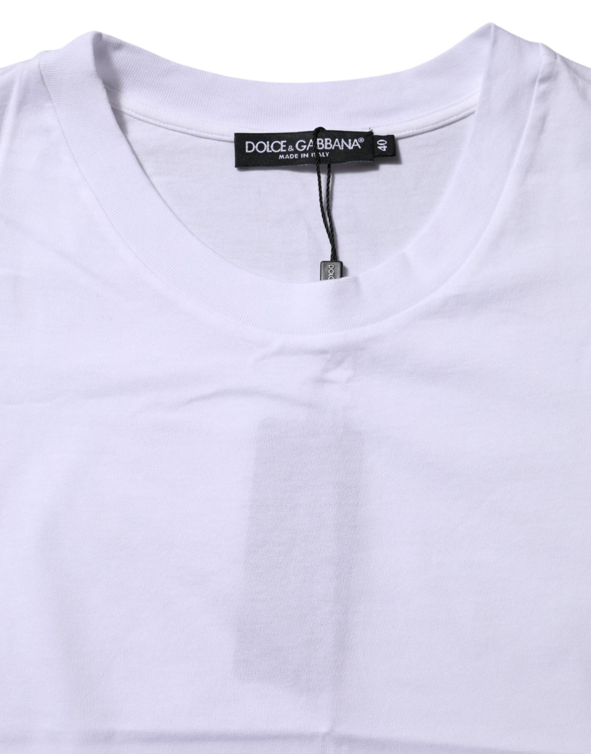 Dolce & Gabbana T-shirt Femme en Coton Blanc à Col Rond