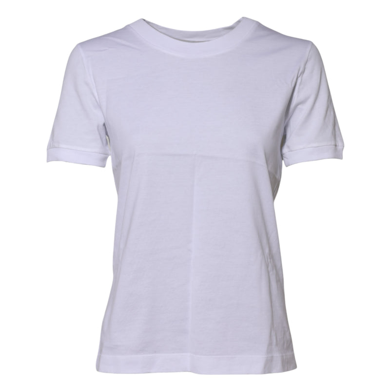 Dolce & Gabbana T-shirt Femme en Coton Blanc à Col Rond